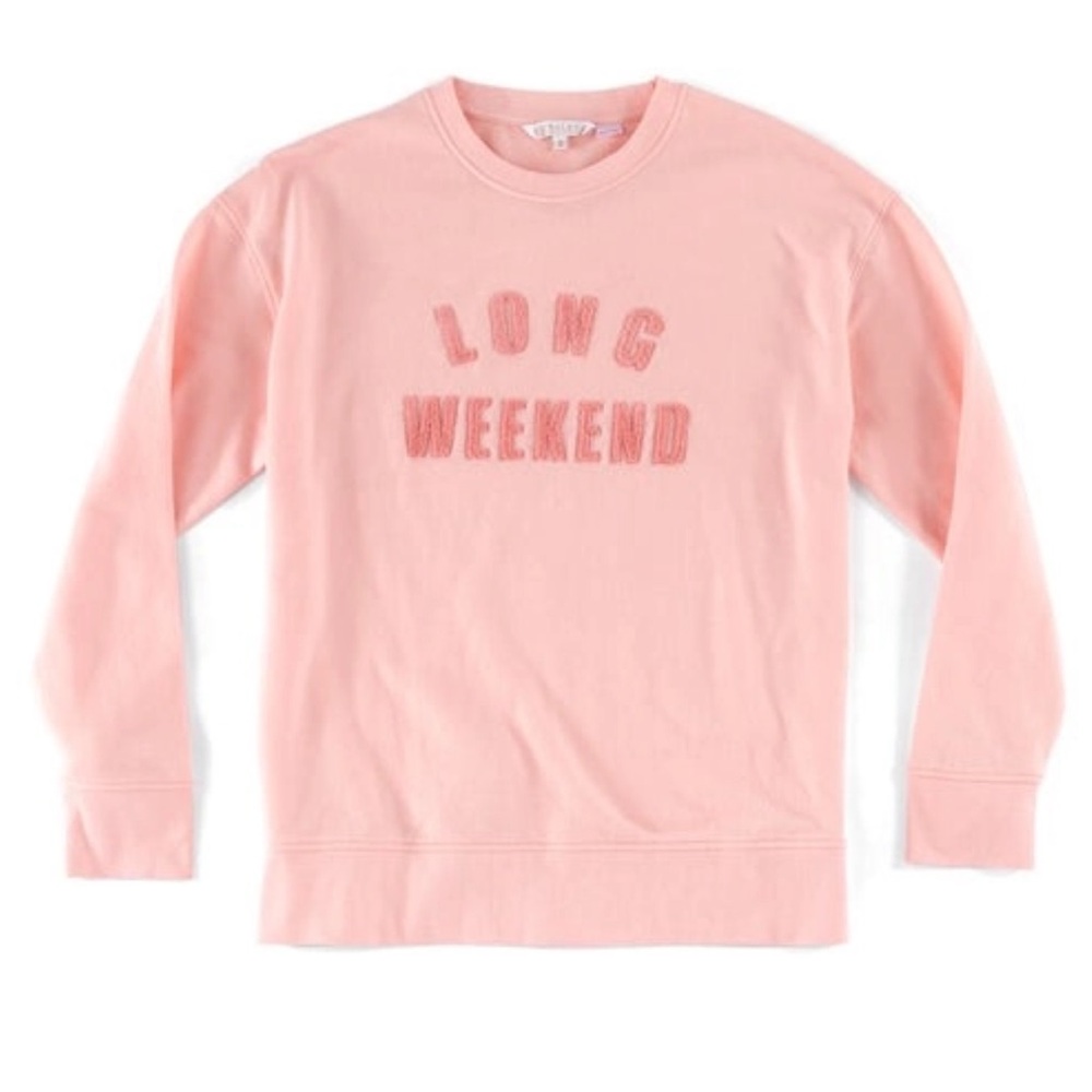 New with tags! Long weekend sweatshirt. Peach. Multiple sizes. Shiraleah